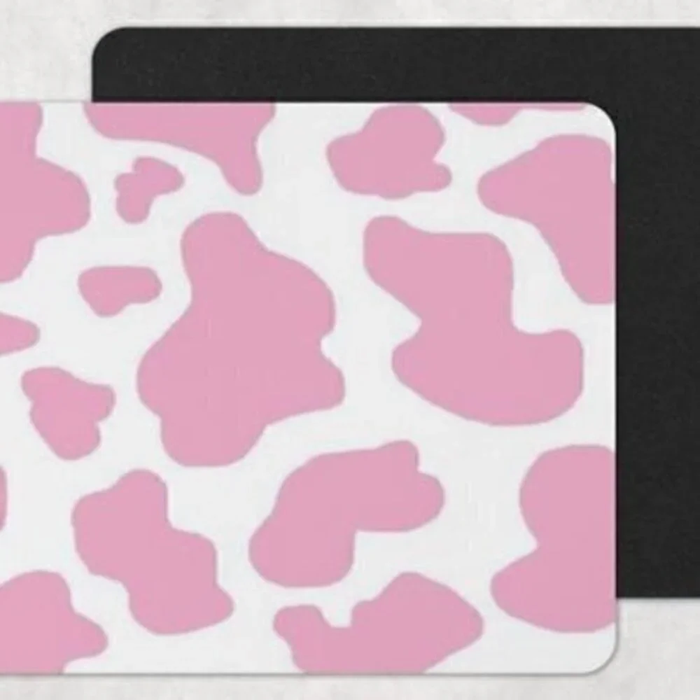 Pink Cow Print Mouse Pad